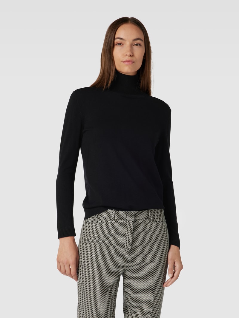Longsleeve mit Stehkragen Modell 'KIKU' in schwarz