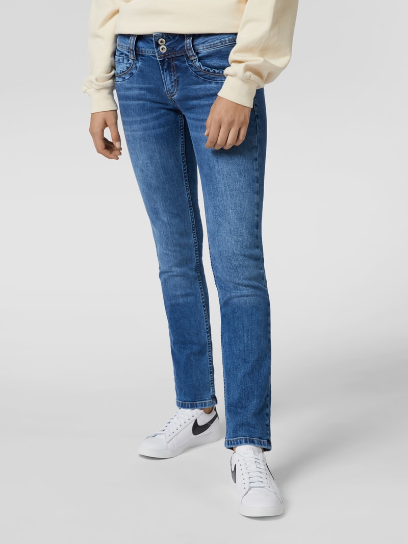 Straight Fit Jeans mit Stretch-Anteil Modell 'Gen' in jeans