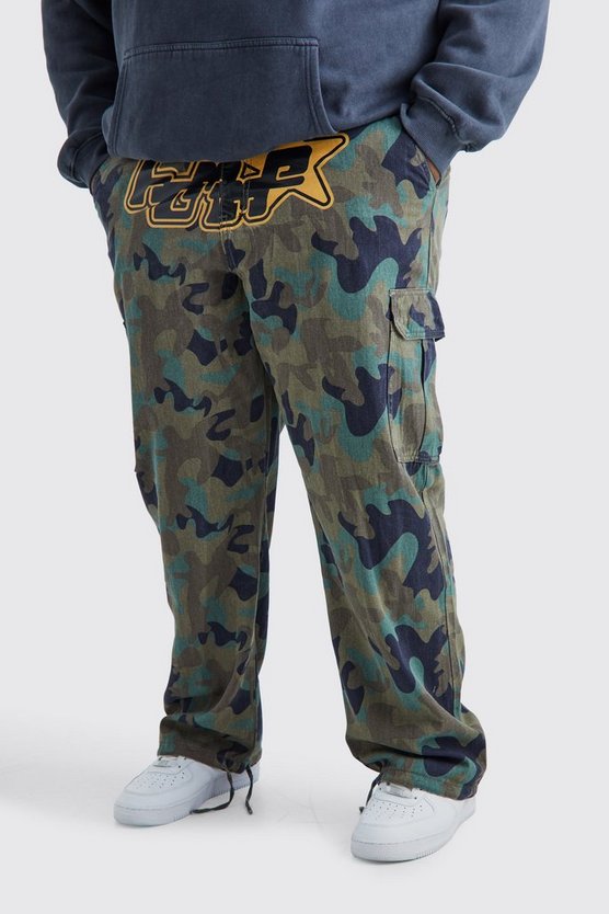 Plus lockere Camouflage Cargo-Hose