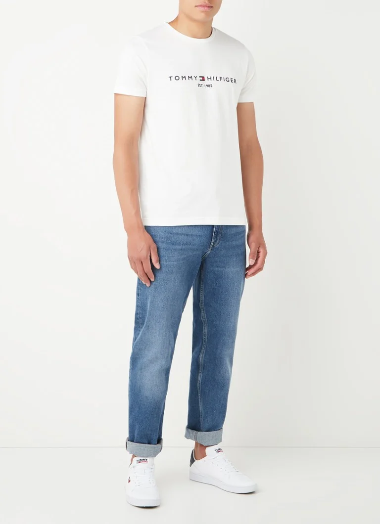 Tricou Tommy Hilfiger din bumbac organic, cu logo brodat.