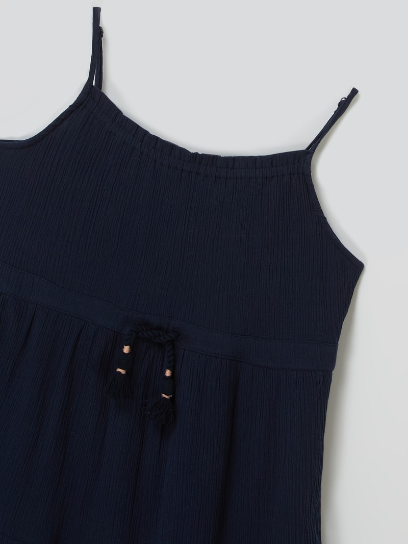 Kleid aus Baumwolle in marineblau