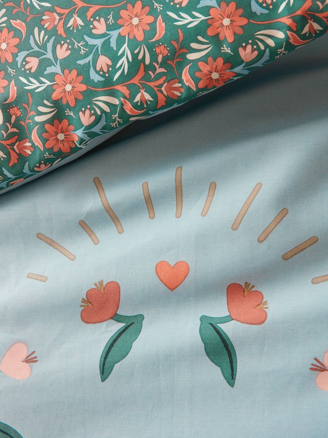 Parure housse de couette + taie d'oreiller enfant GIPSY ROULOTTE bleu