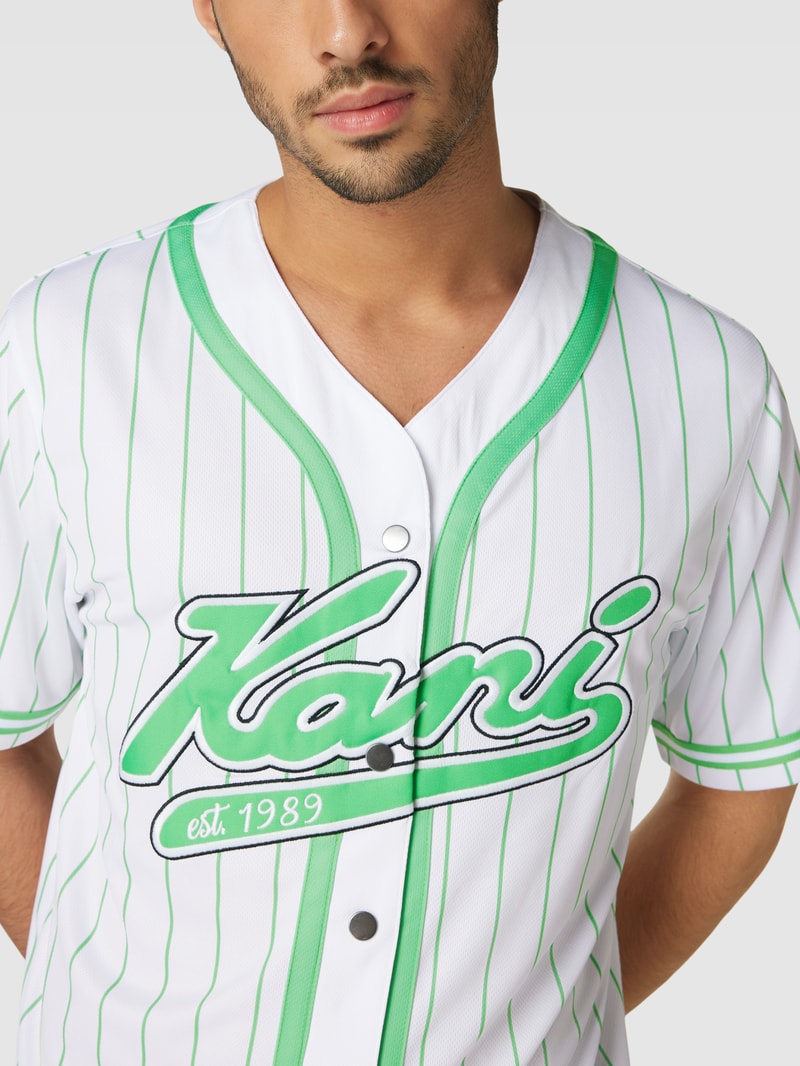 Freizeithemd mit Label-Stitching - P&C x Karl Kani in weiss