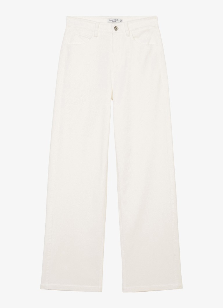 Pantaloni din catifea reiată Marc O'Polo din denim cu talie înaltă și croială dreaptă