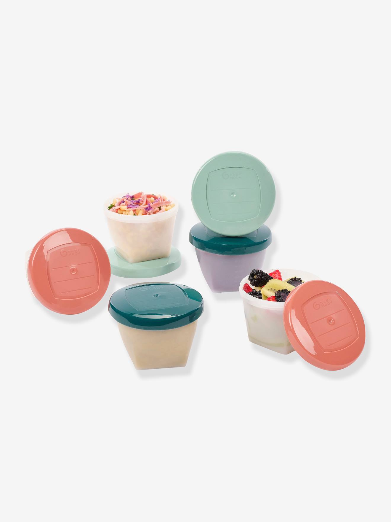 Babymoov 6er-Set Aufbewahrungsdosen aus Bio-Kunststoff BABYBOLS BABYMOOV, 180 ml - weiß