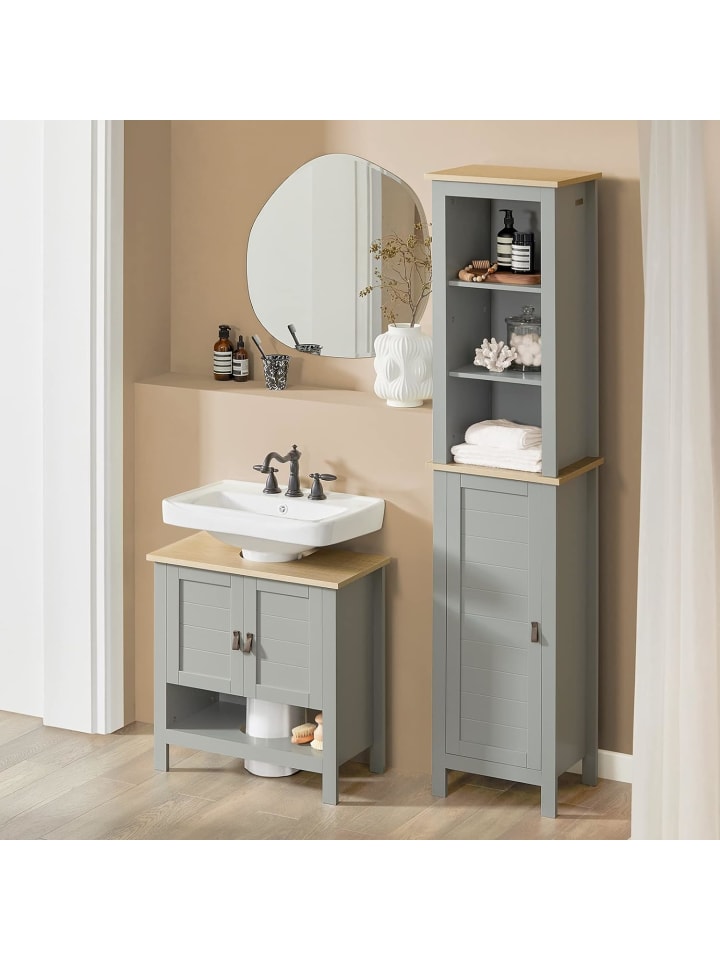 SoBuy Hochschrank in Hellgrau - (B)39 x (H)169 x (T)30cm günstig kaufen onesize