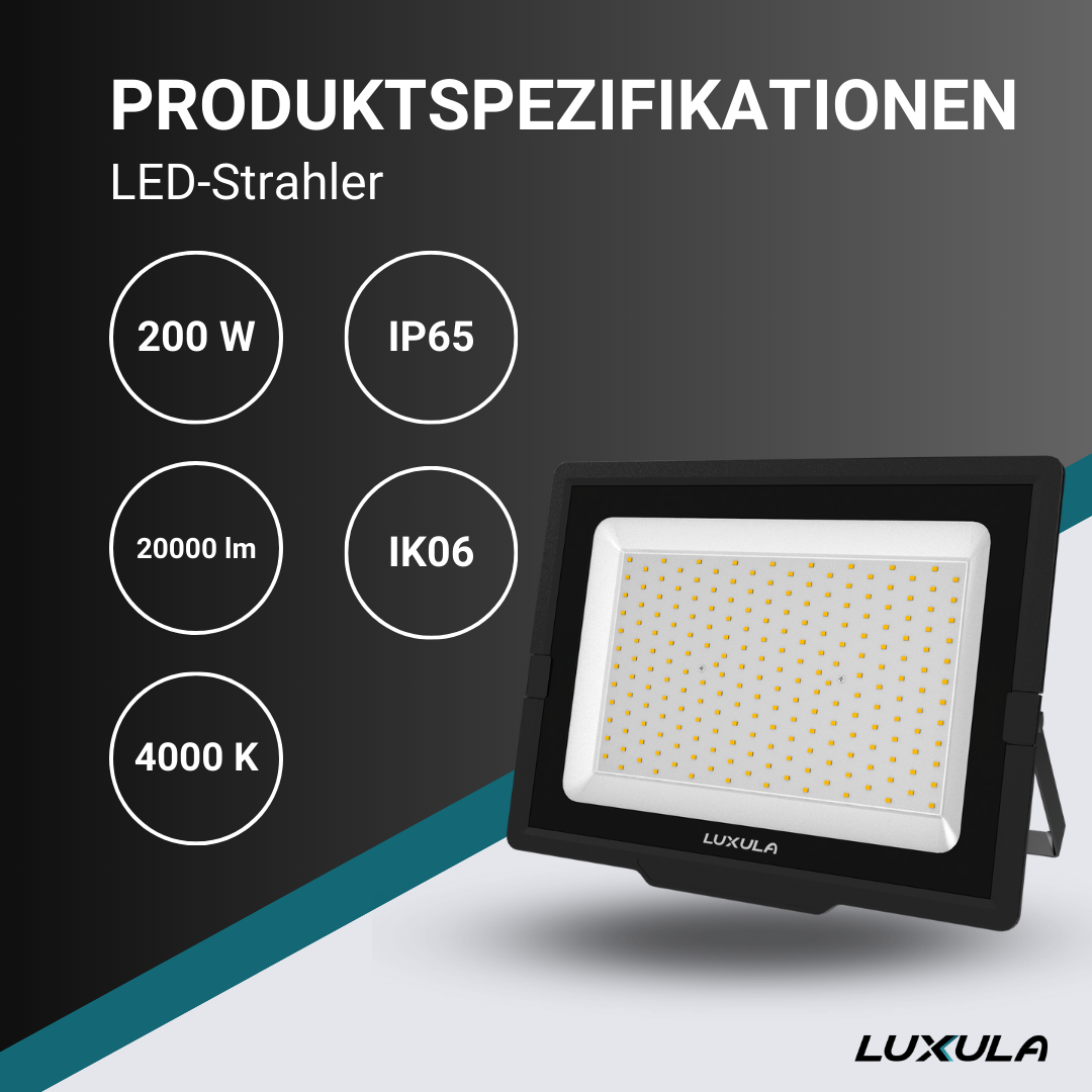 LUXULA LED-Fluter, 200 W, 4000 K