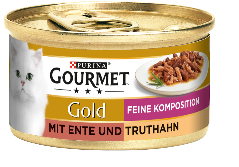 GOURMET Nassfutter GOURMET Gold Feine Komposition 12x85g Ente & Truthahn