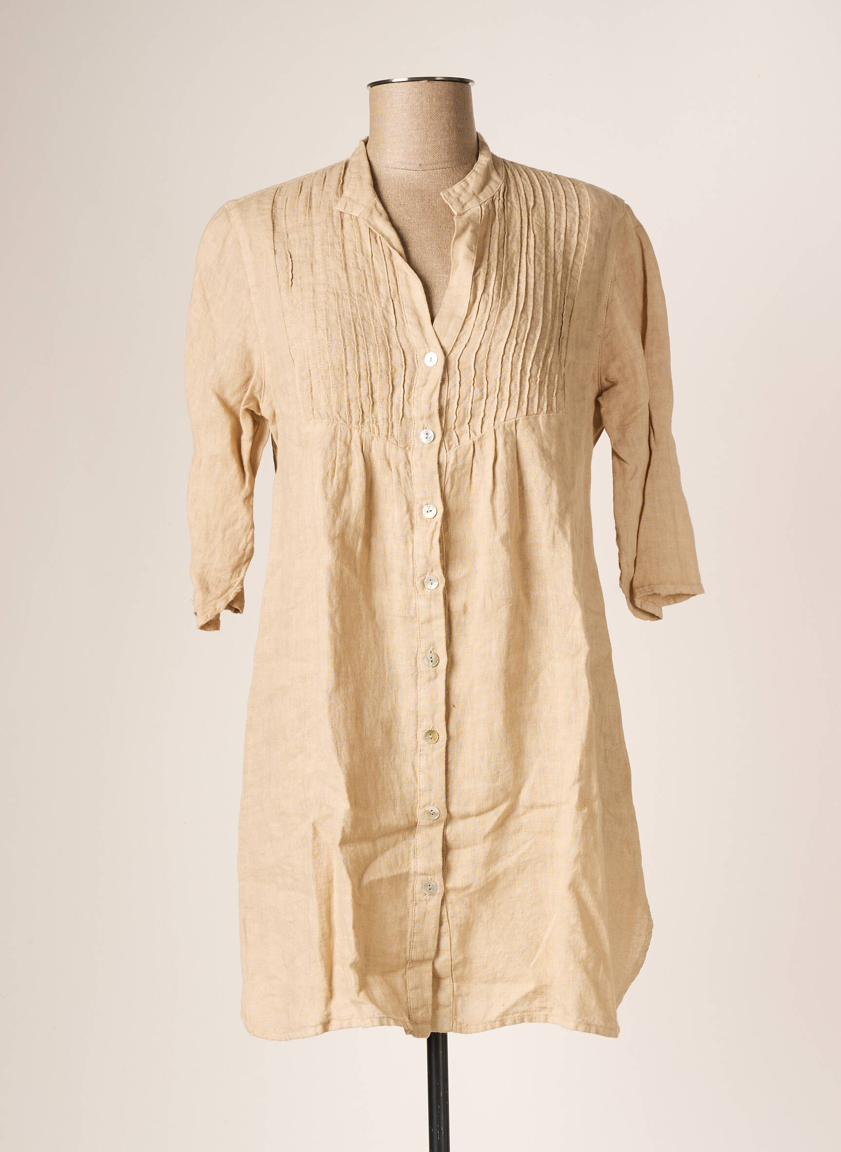 La Fabbrica Del Lino Tuniquemanchelongue Femme couleur beige