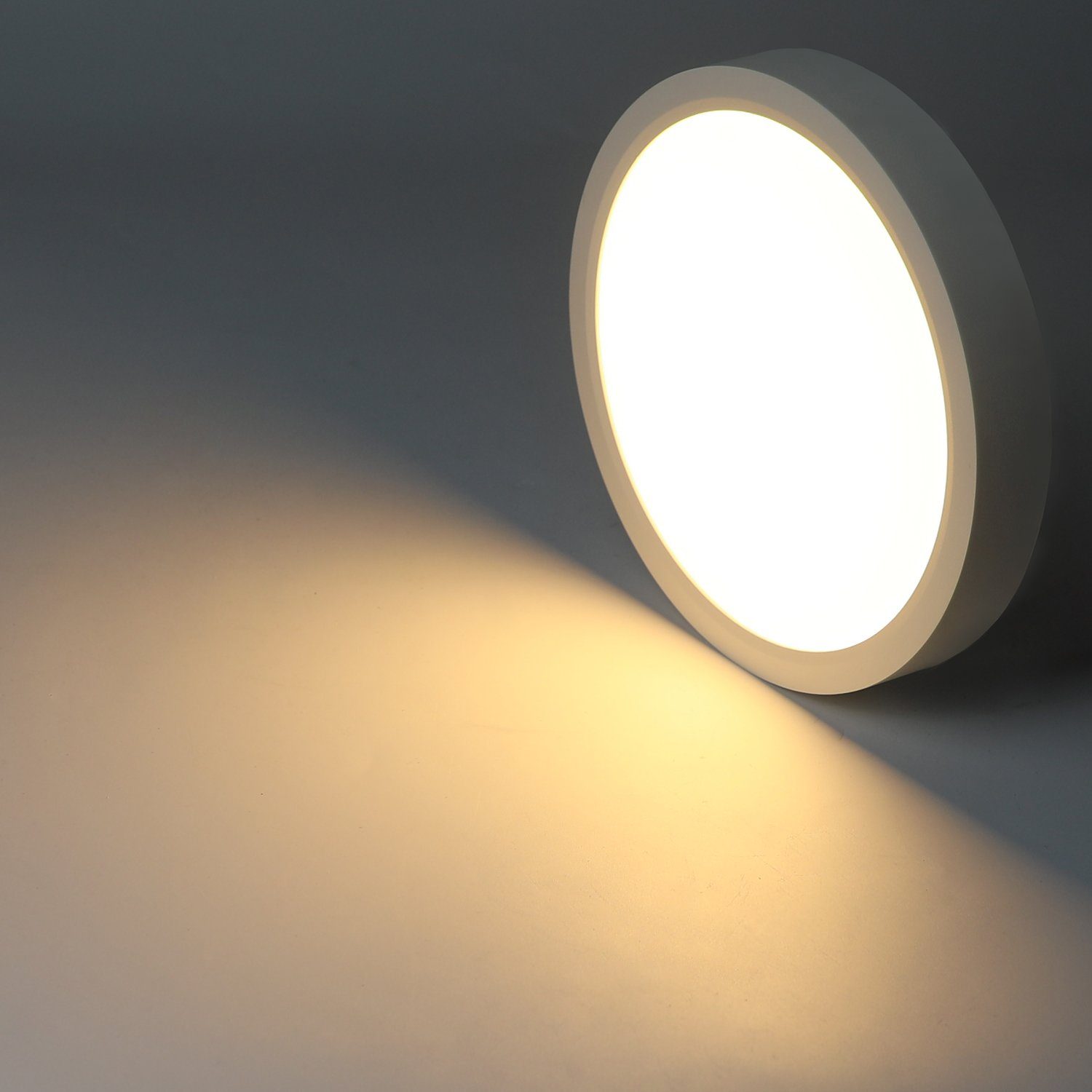 Nettlife LED Panel Schwarz Deckenlampe Flach Klein Deckenbeleuchtung, IP44 Wasserdicht, LED fest integriert, Warmweiß, für Schlafzimmer Badezimmer Küche Flur, 8W, 17 * 17 * 2.5 CM