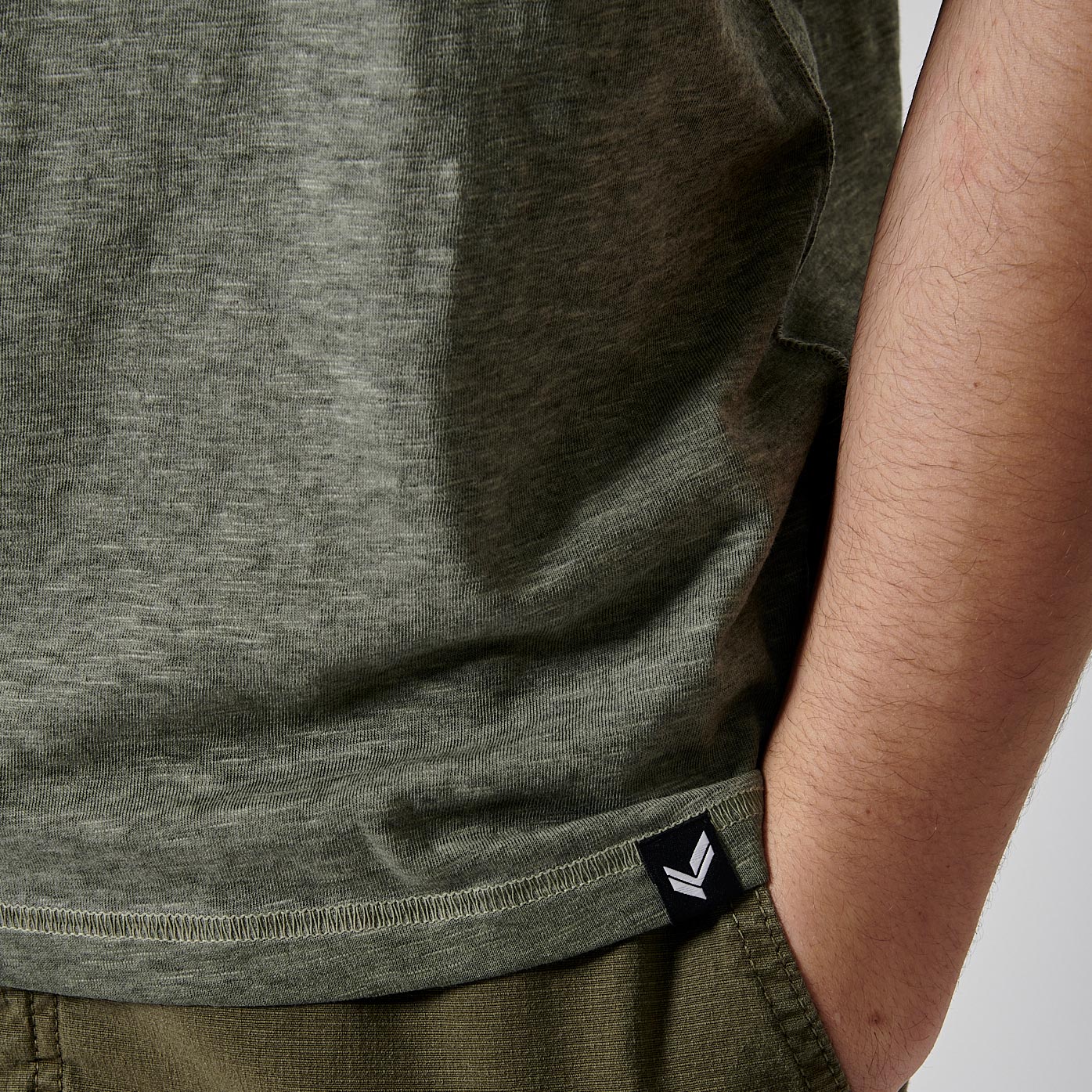 NASIR  T-shirt kaki chiné homme