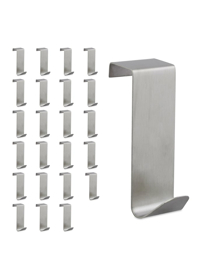relaxdays 24 x Türhaken in Silber günstig kaufen onesize