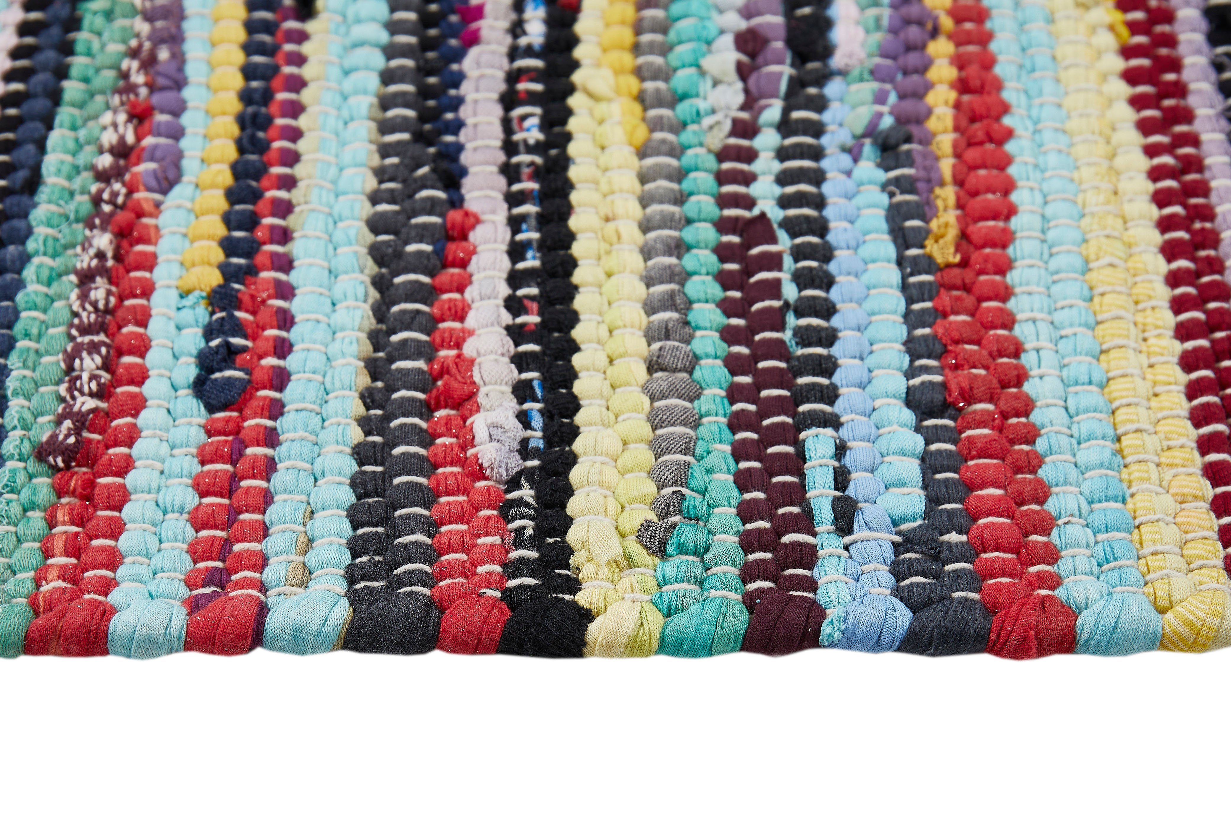 Teppich Multi, Andiamo, rechteckig, Höhe: 10 mm, Flachgewebe, Fleckerl, reine Baumwolle, handgewebt, mit Fransen