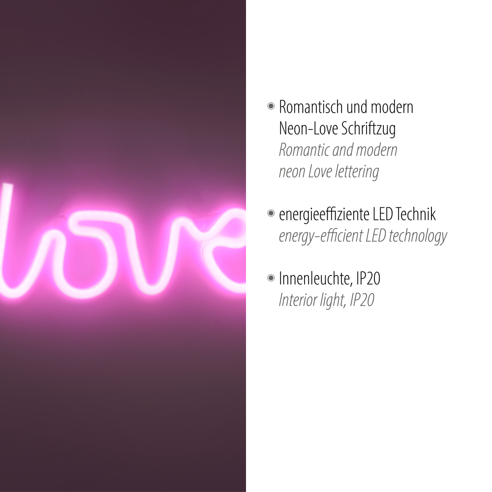 Neon-LED-Bild Neon-Love pink