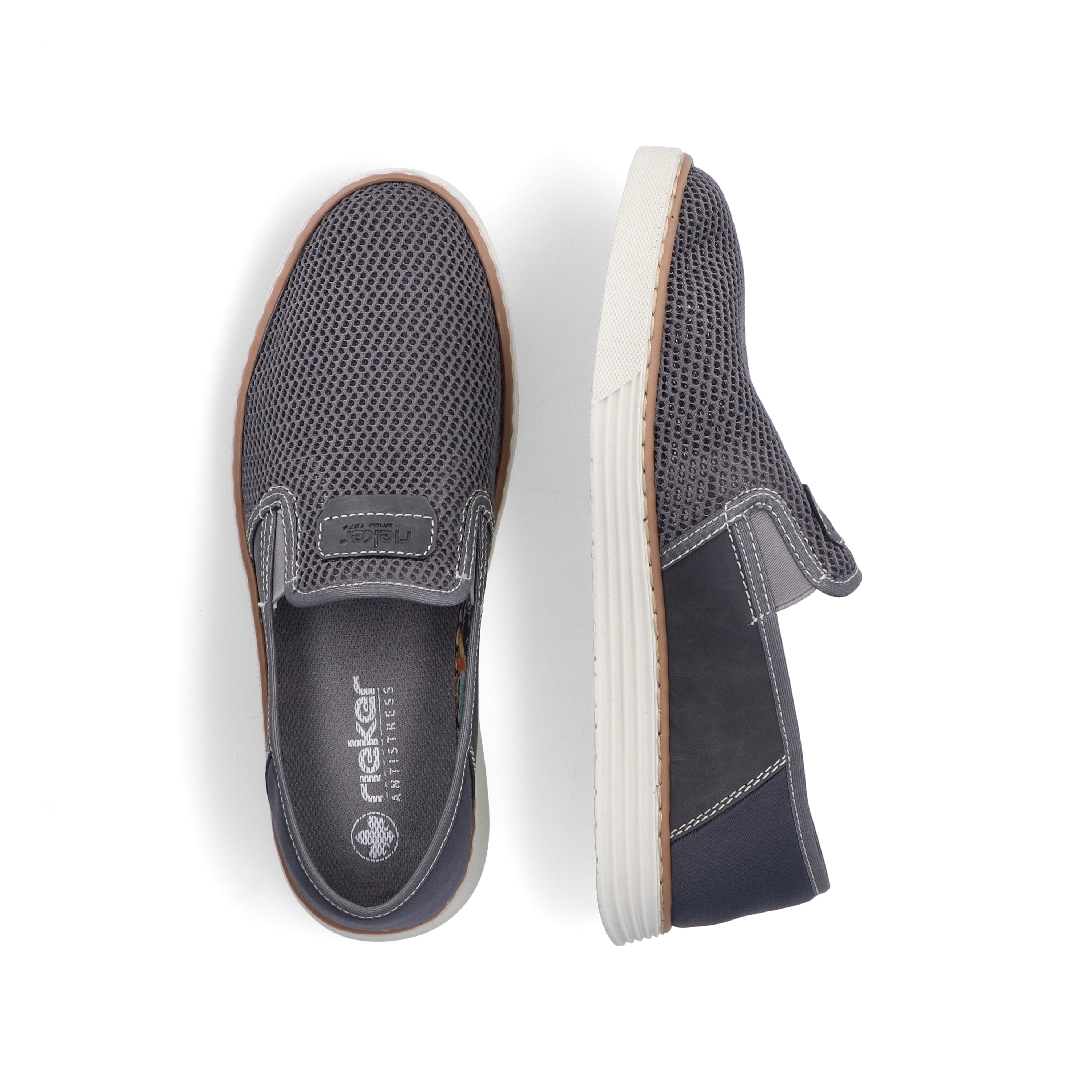 Rieker Herren Slipper steingrau