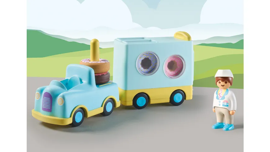PLAYMOBIL 71325 1.2.3 Verrückter Donut Truck mit Stapel- und Sortierfunktion