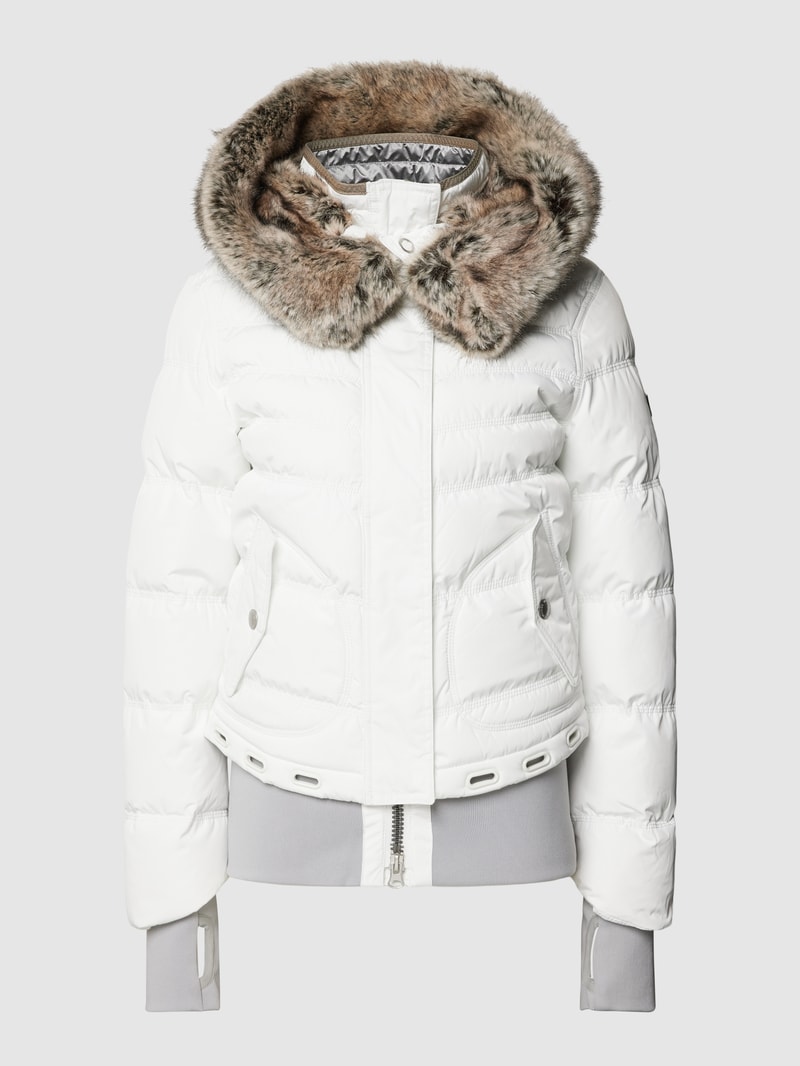 Funktionsjacke mit Label-Applikation Modell 'Queens' in weiß