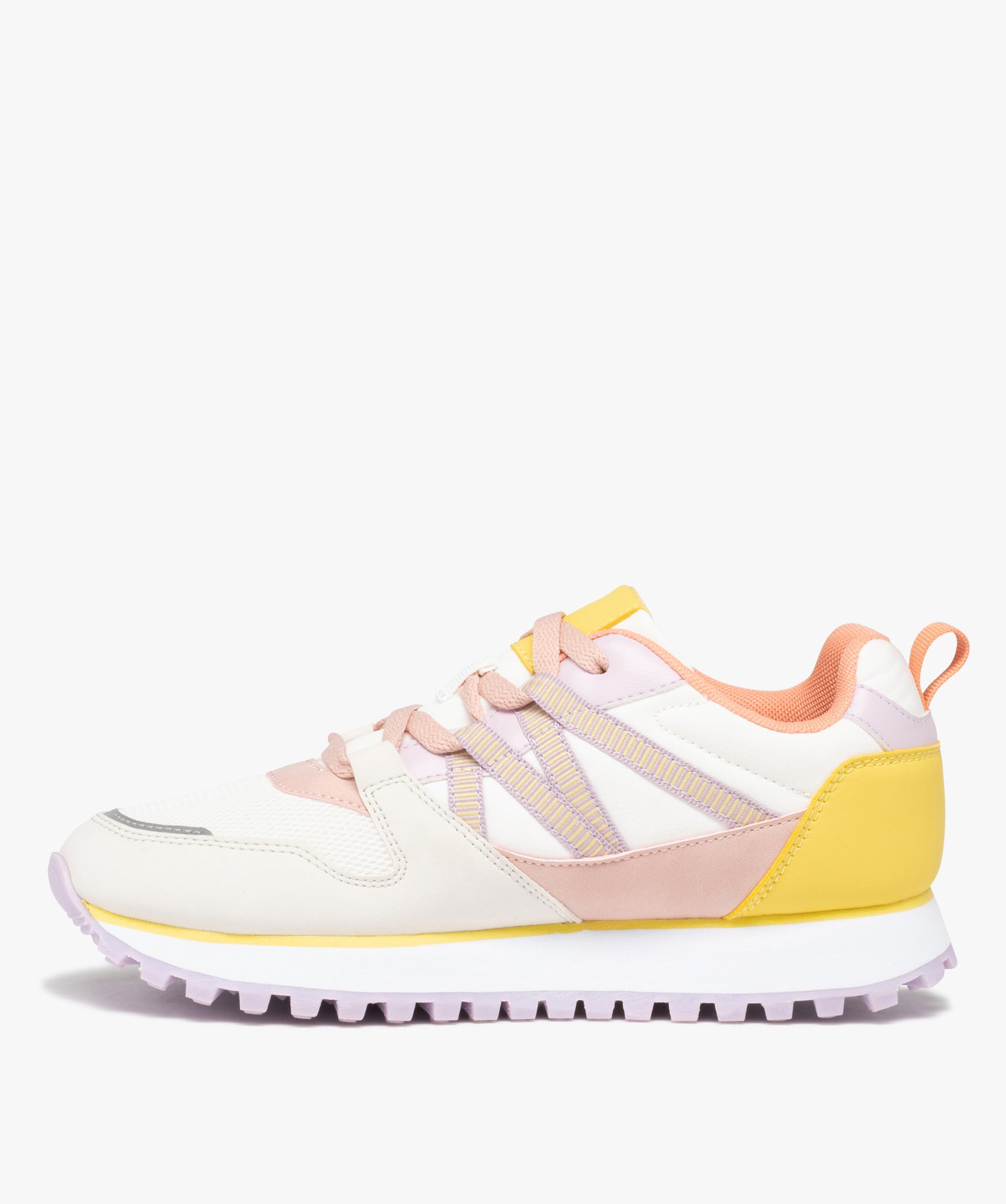 Baskets femme running multicolores à semelle crantée violet | GEMO