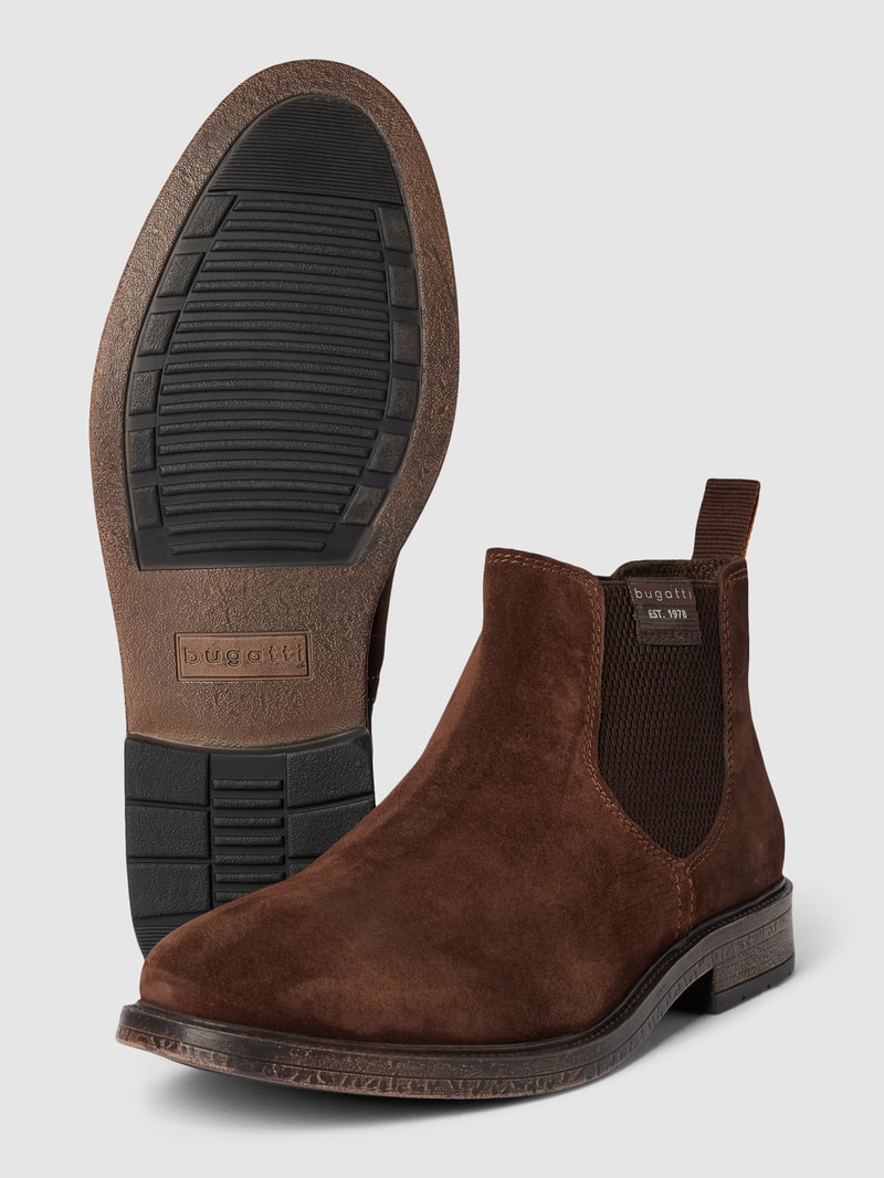 Chelsea Boots mit Label-Details Modell 'Ladano' in dunkelbraun