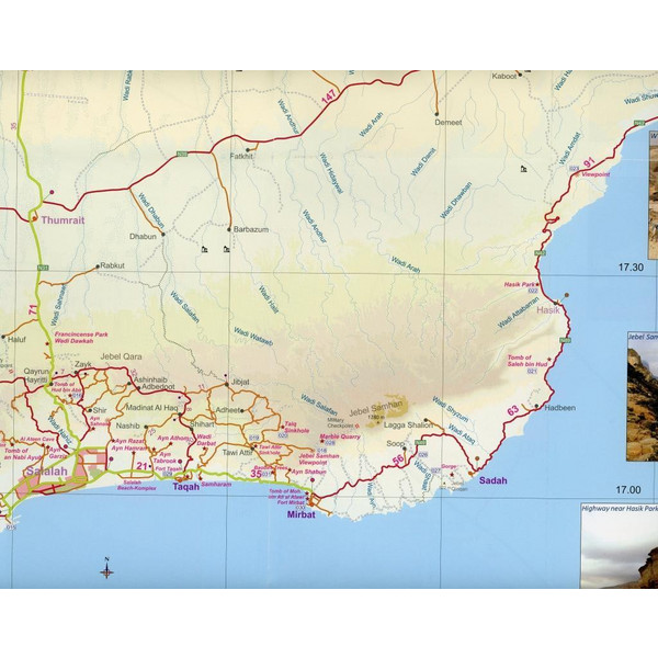 Oman: Dhofar Road Map - Straßenkarte