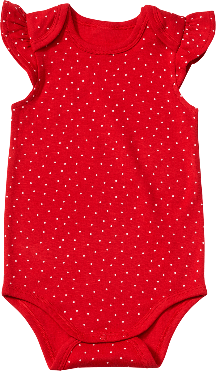 Body Kurzarm mit Punkte-Muster, rot, Gr. 86/92, 1 St