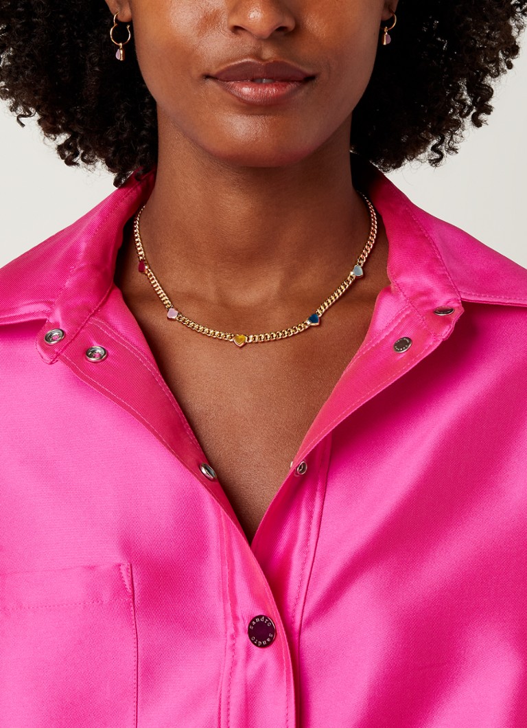 Missoma Jelly Heart Gemstone Charm necklace gold plated