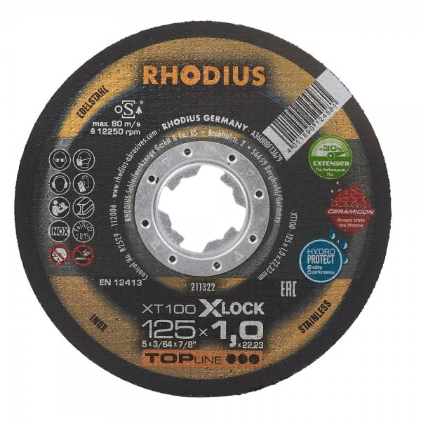 Rhodius 211322 XT100 rezna ploča ekstra tanka X-LOCK 125x1.0x22.23