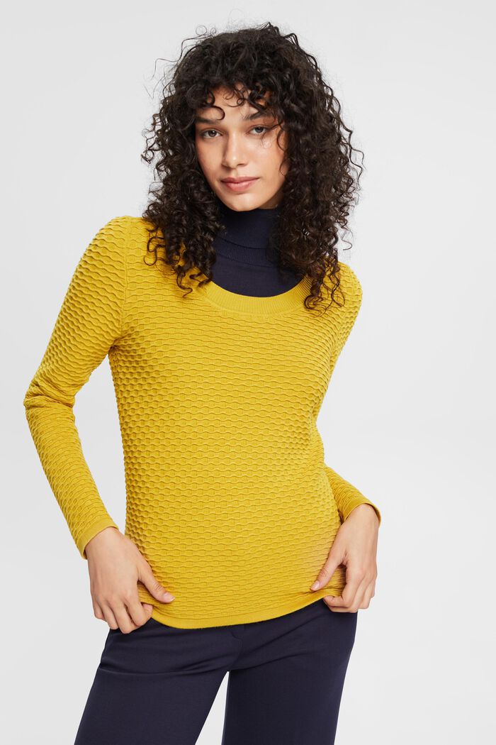 Strukturierter Pullover mit weitem Ausschnitt