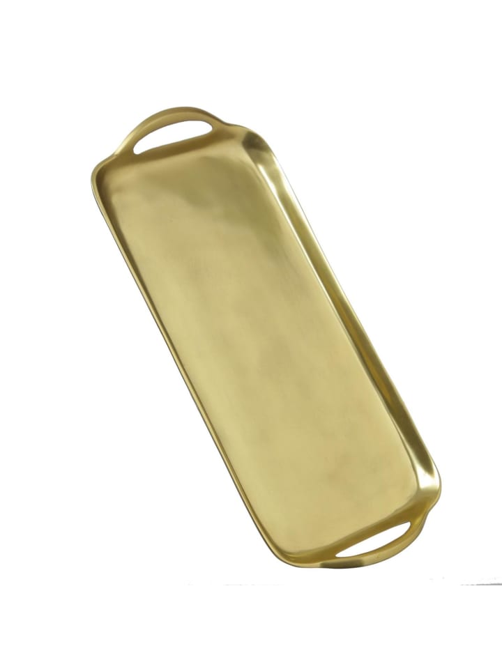 MARELIDA Dekotablett Dekoteller Serviertablett mit Griffen L: 36cm in gold günstig kaufen onesize