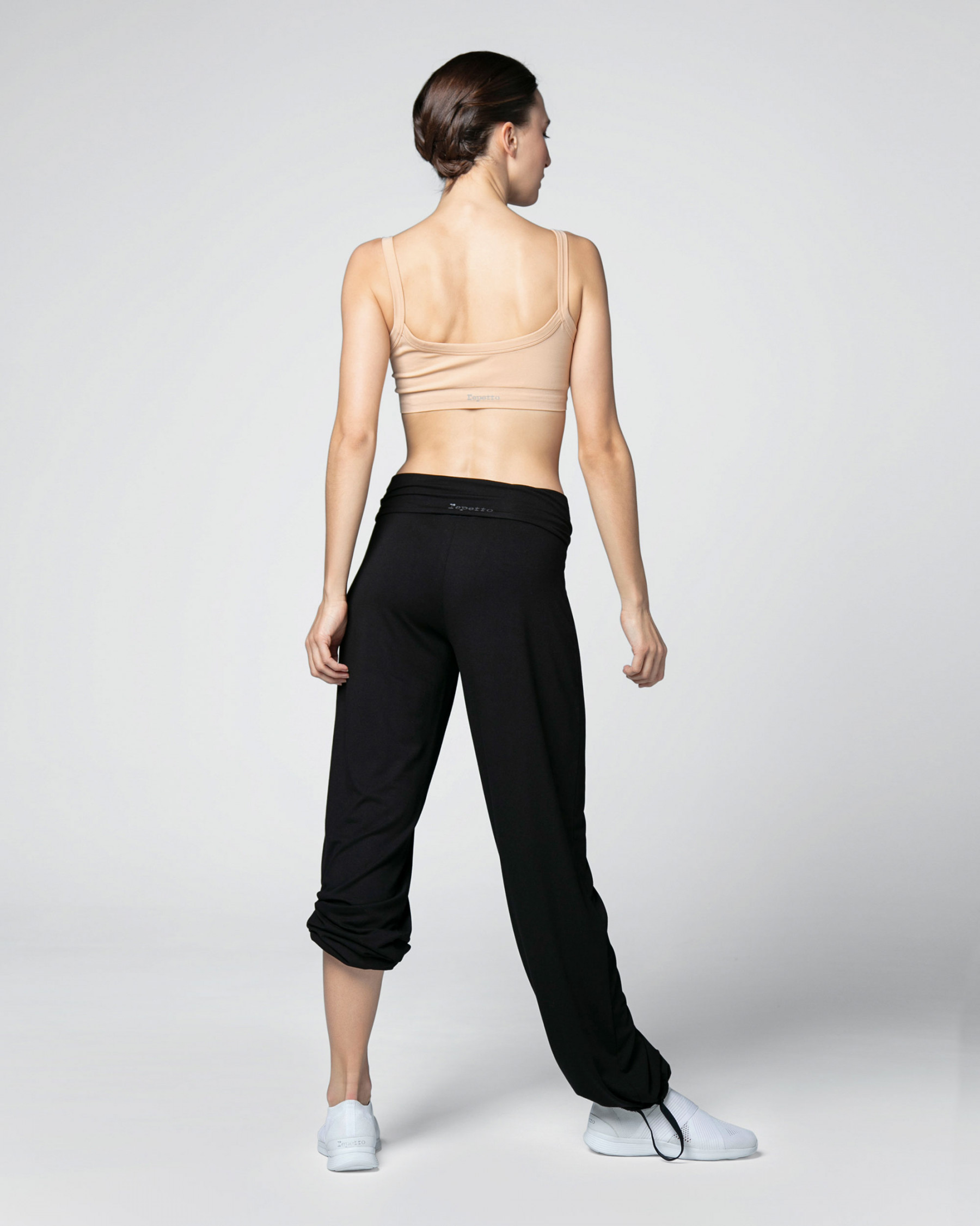 Viscose jazz pants with fold over waistband