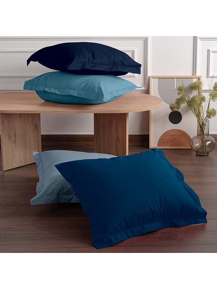 MIX&MATCH 2er-Set: Renforcè-Kissenhüllen in Blau günstig kaufen
