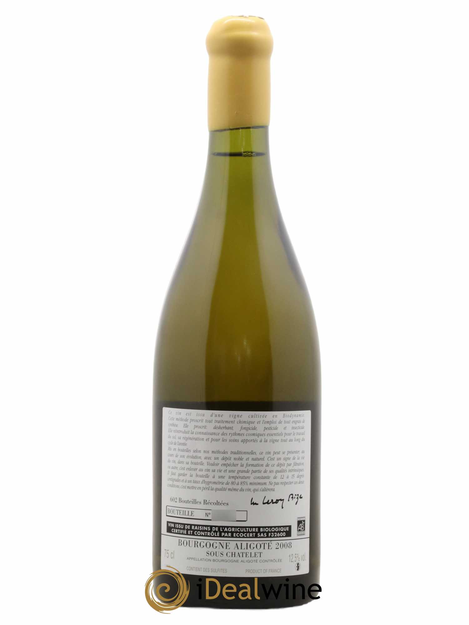 Bourgogne Aligoté Sous Chatelet d'Auvenay (Domaine)  2008 - Lot de 1 Bouteille