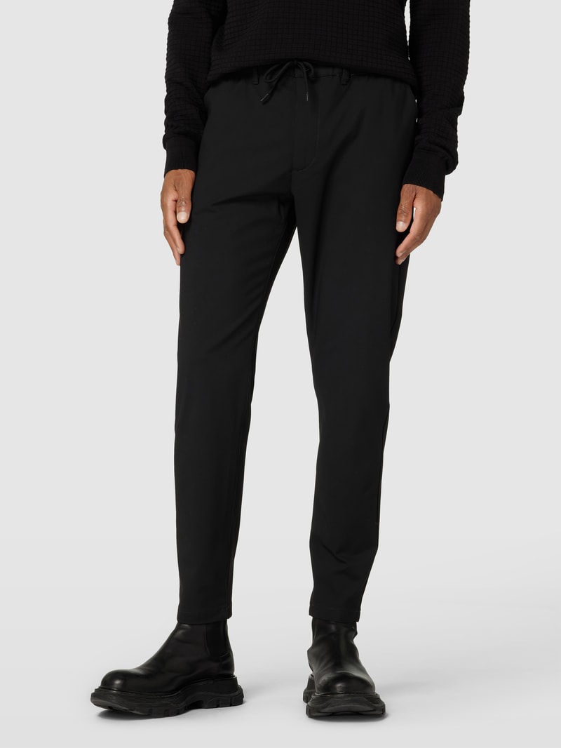 Stoffhose mit Tunnelzug in schwarz