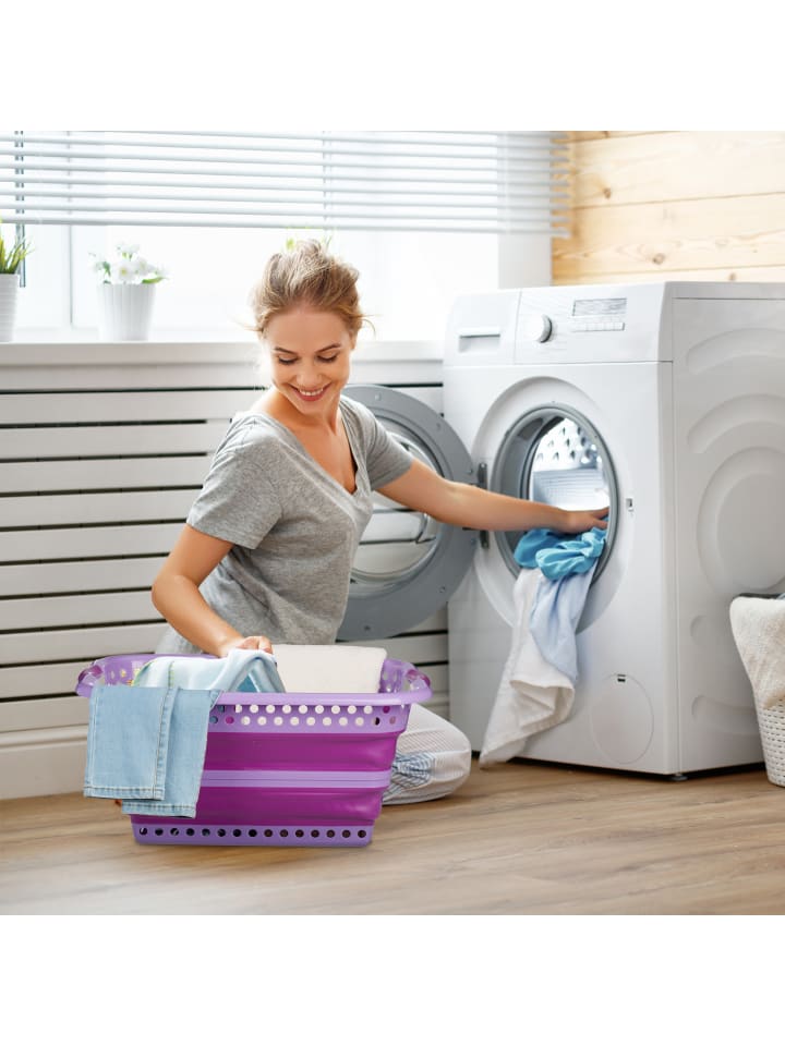 relaxdays Wäschekorb in Lila/ Pink - 35 l günstig kaufen onesize