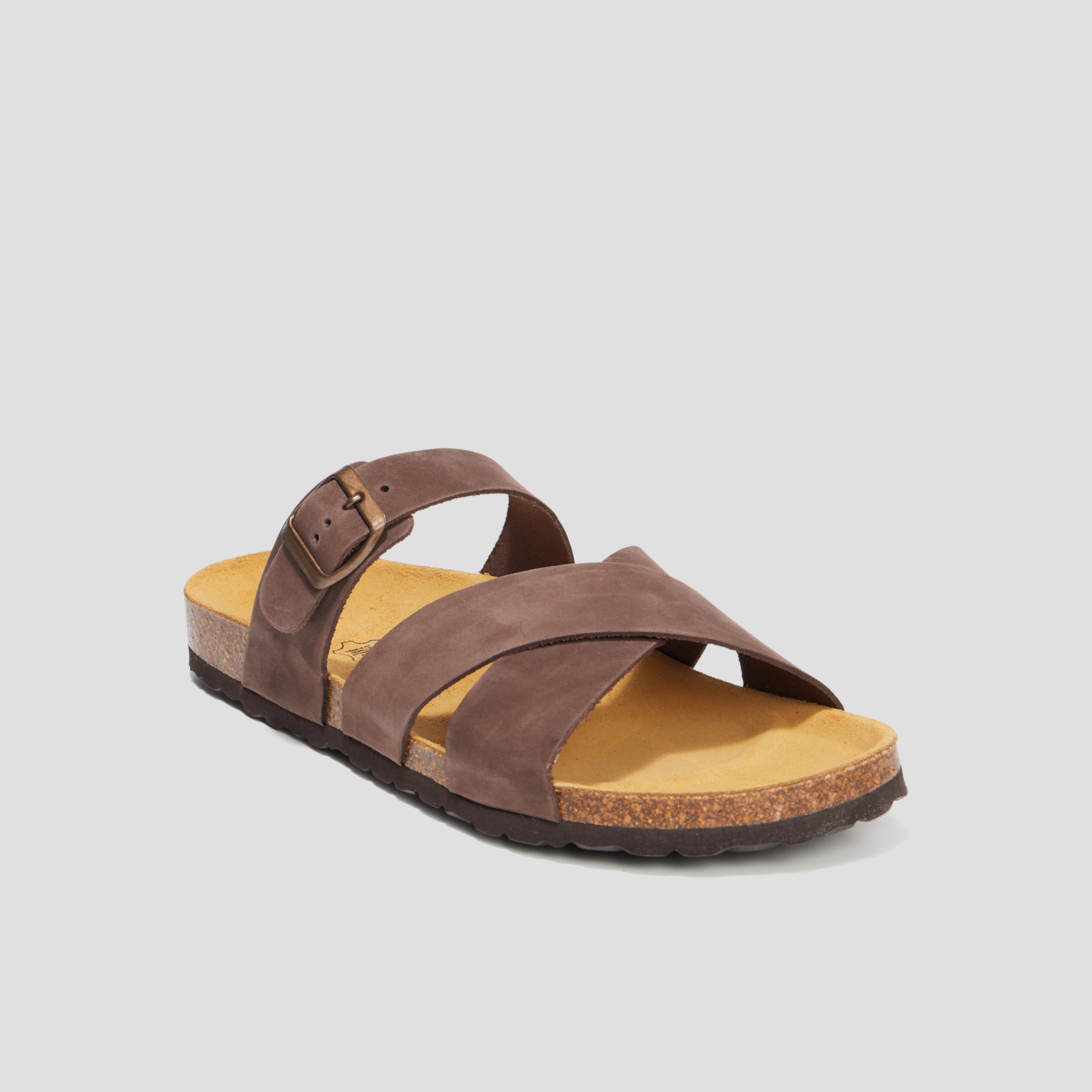 Mules en cuir Graoute marron homme | La Halle