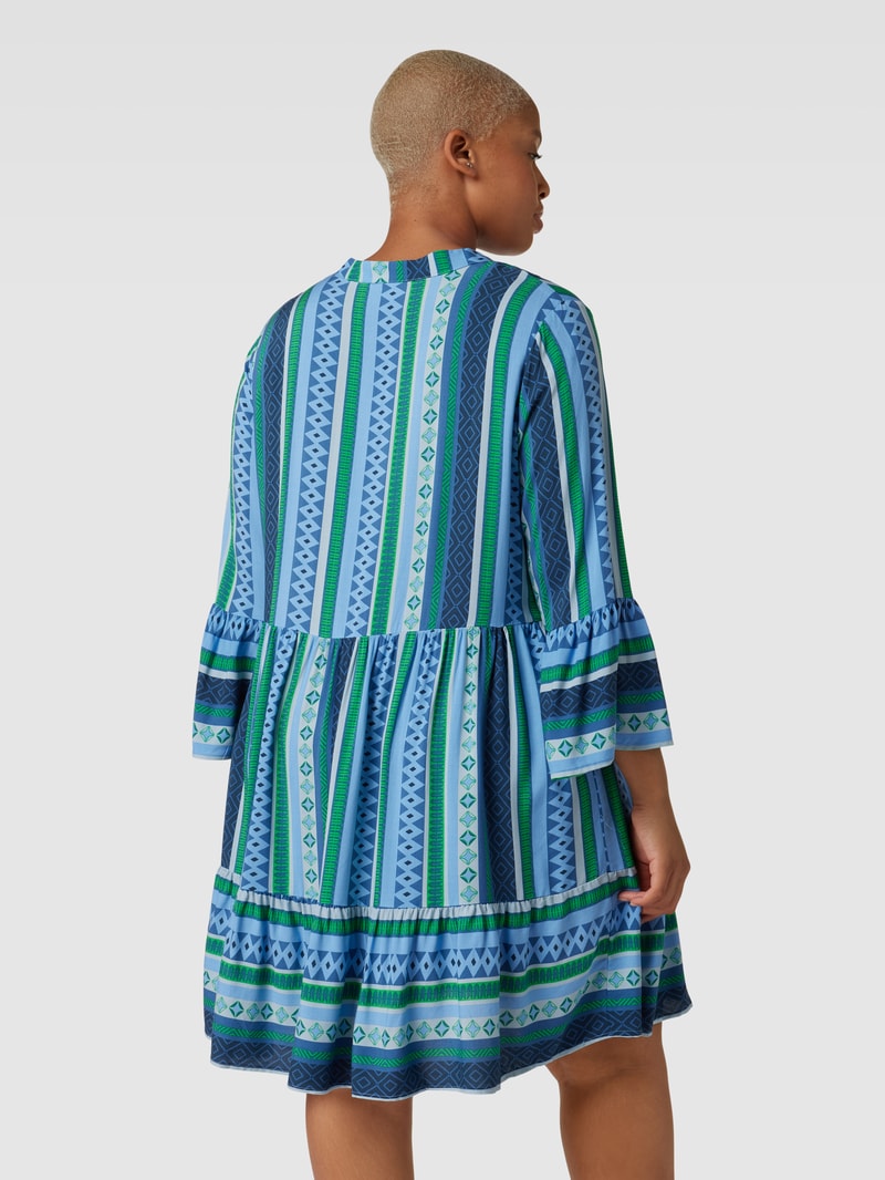 PLUS SIZE Tunika im Allover-Muster Modell 'MARRAKESH' in hellblau