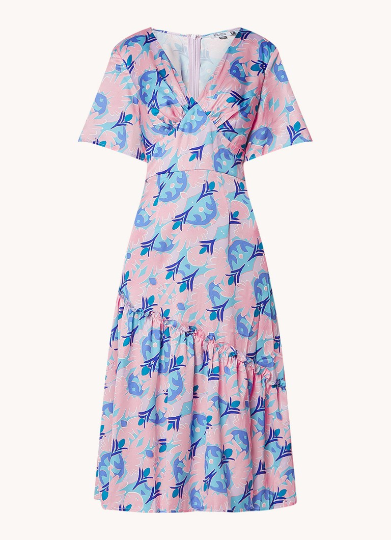 Vestido midi estampado con volantes de Chi Chi London