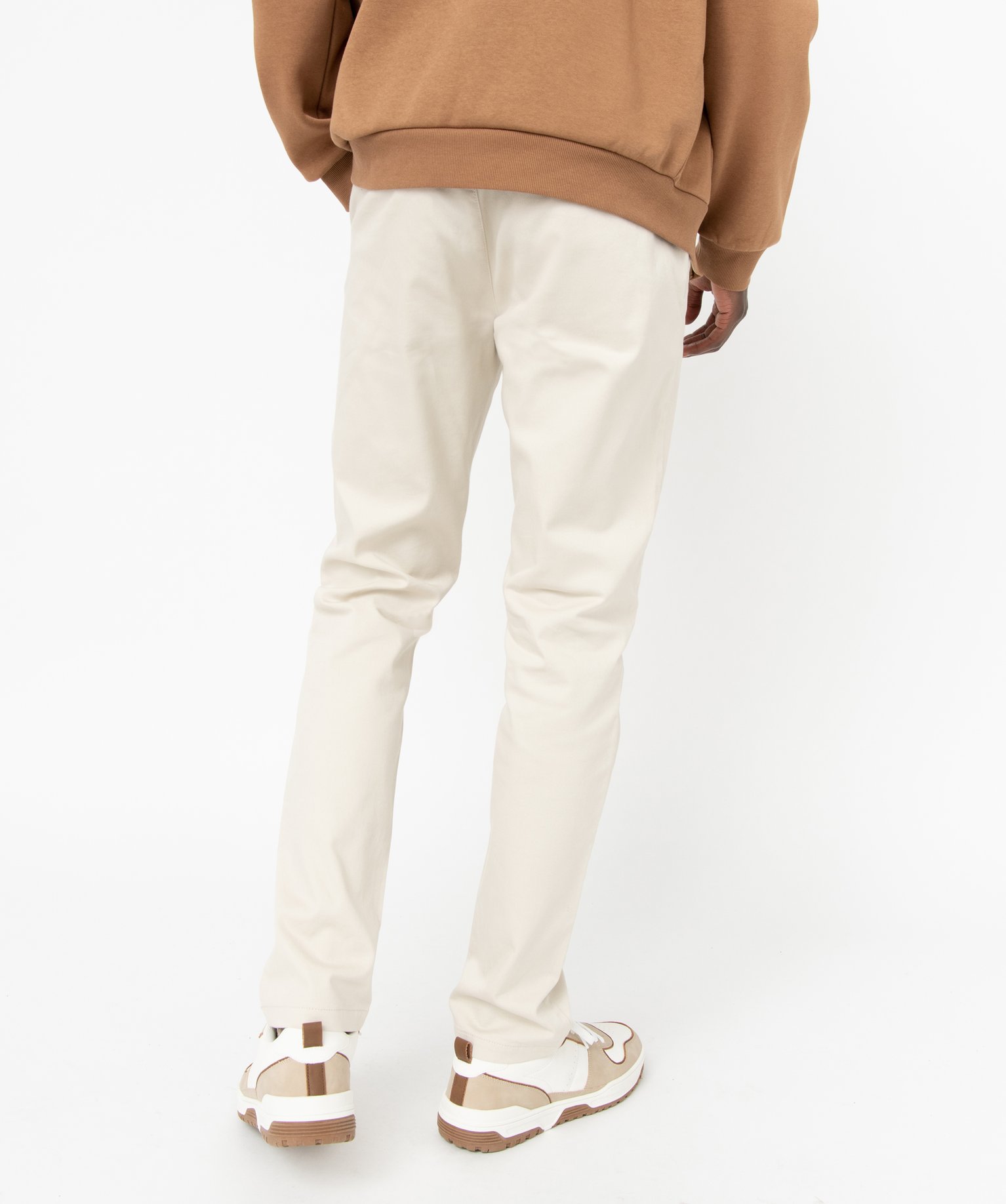 Pantalon en coton homme avec ceinture tressée ecru | GEMO