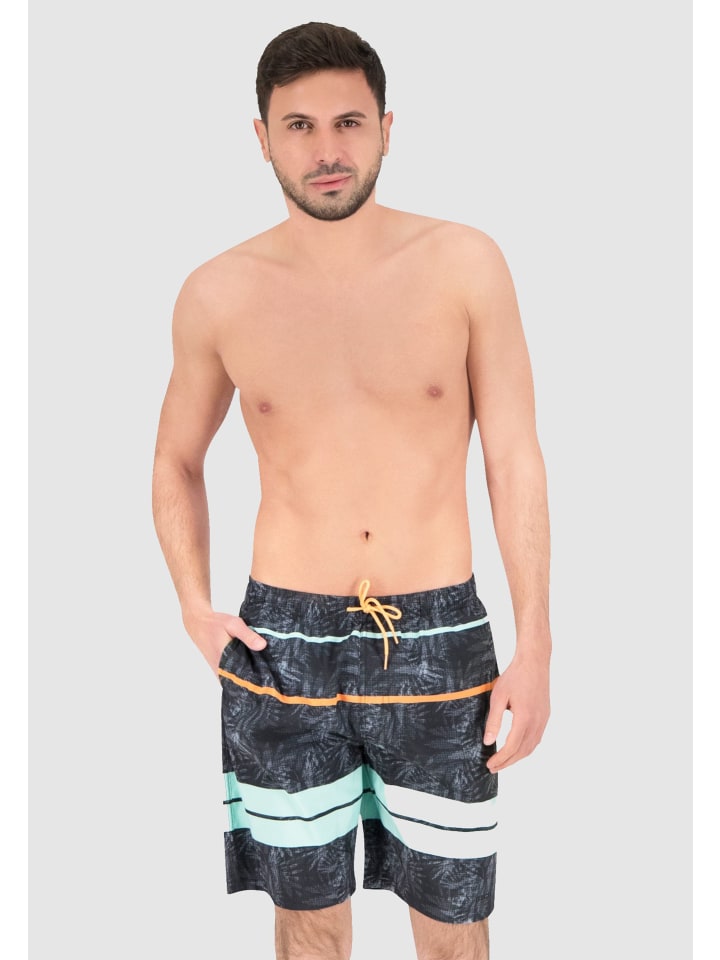 BECO the world of aquasports Badeshorts BEactive Night Jungle Schwimmshorts in schwarz-mehrfarbig günstig kaufen S