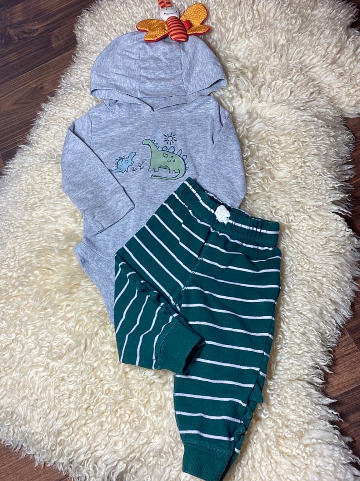 carter's 2tlg. Outfit in Grün/ Grau günstig kaufen onesize