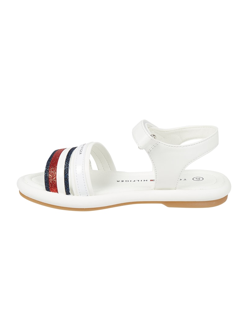 Sandalen mit Effektgarn in weiß