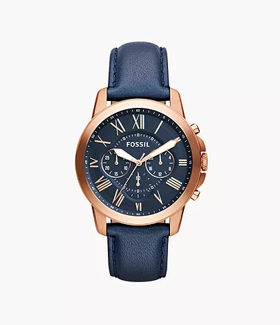Fossil Herrenuhr Grant Leder Roségold