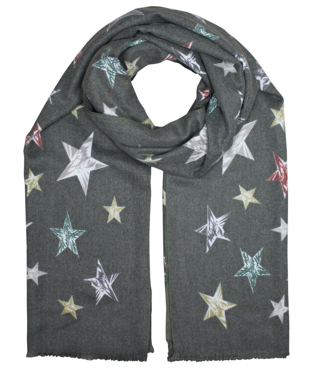 LOREZA Schal Damen Stern Deckenschal Winterschal