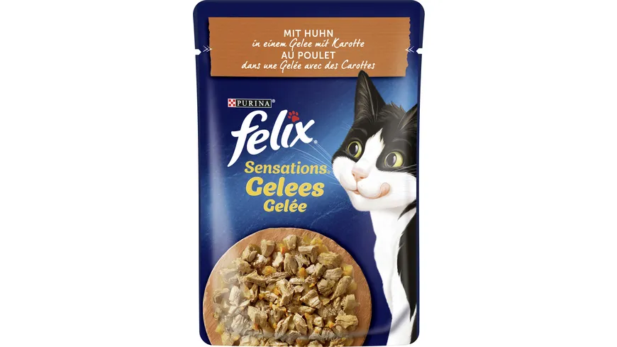 PURINA FELIX Sensations Gelees mit Huhn & Karotte Katzennassfutter 85 g