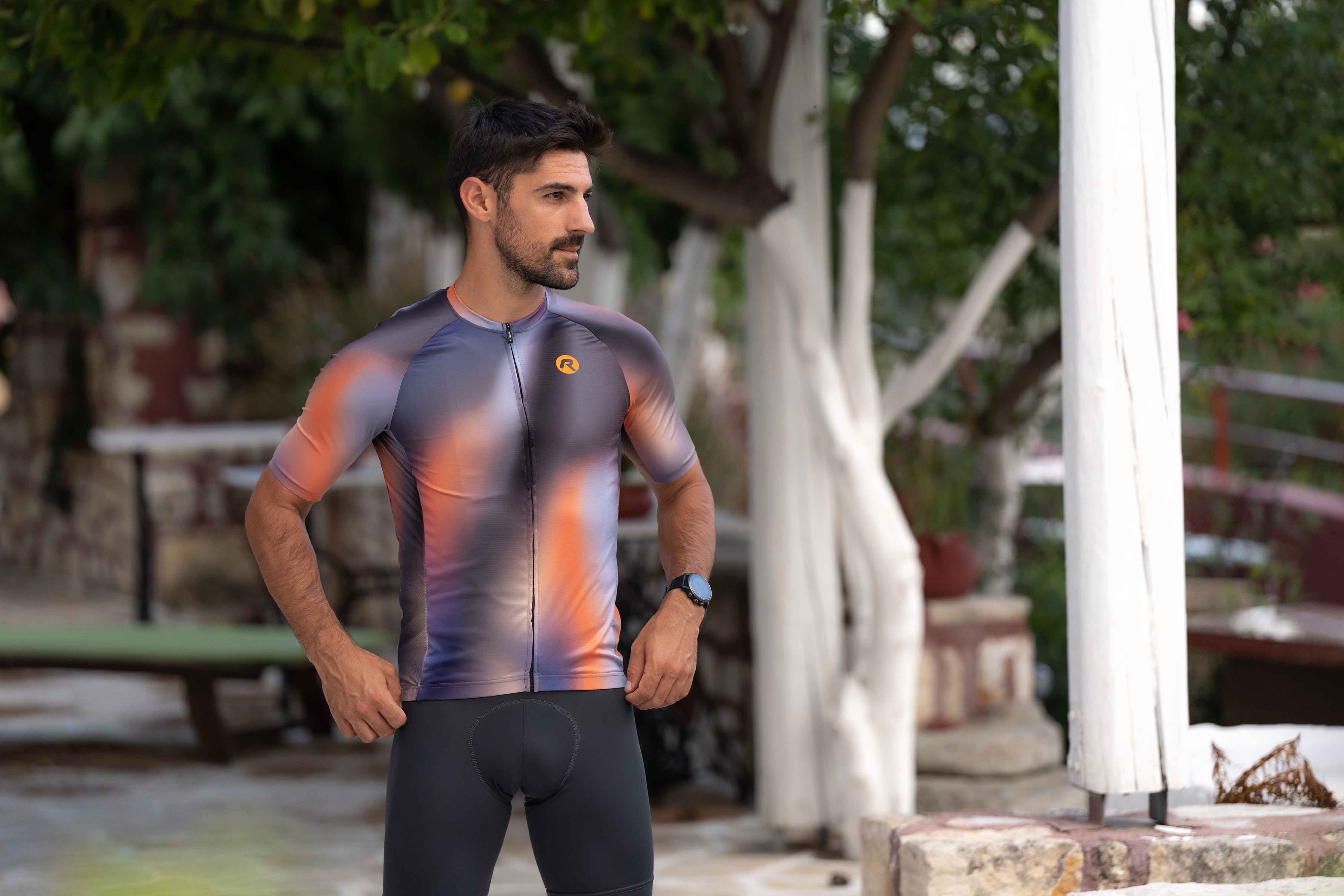 Rogelli Halo Orange Herren Radtrikot Kurzarm
