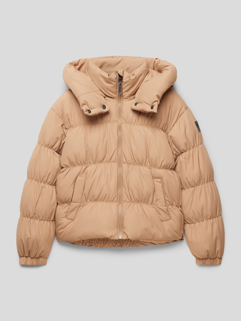 Steppjacke mit Kapuze in beige