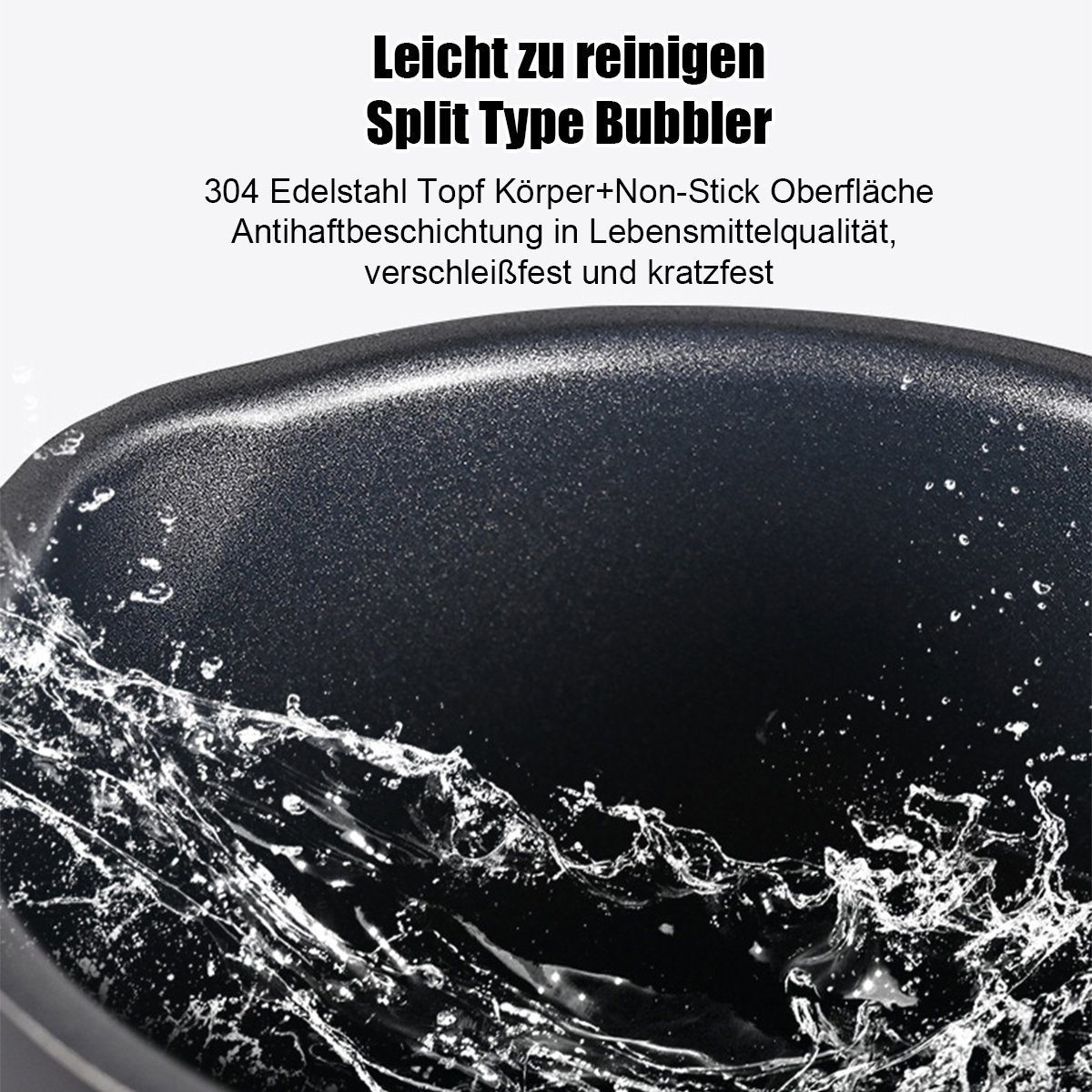 Hikeren Milchaufschäumer 4-in-1 Elektrischer Milchaufschäumer,400W,350ml für Heißer,Kalter, 400,00 W