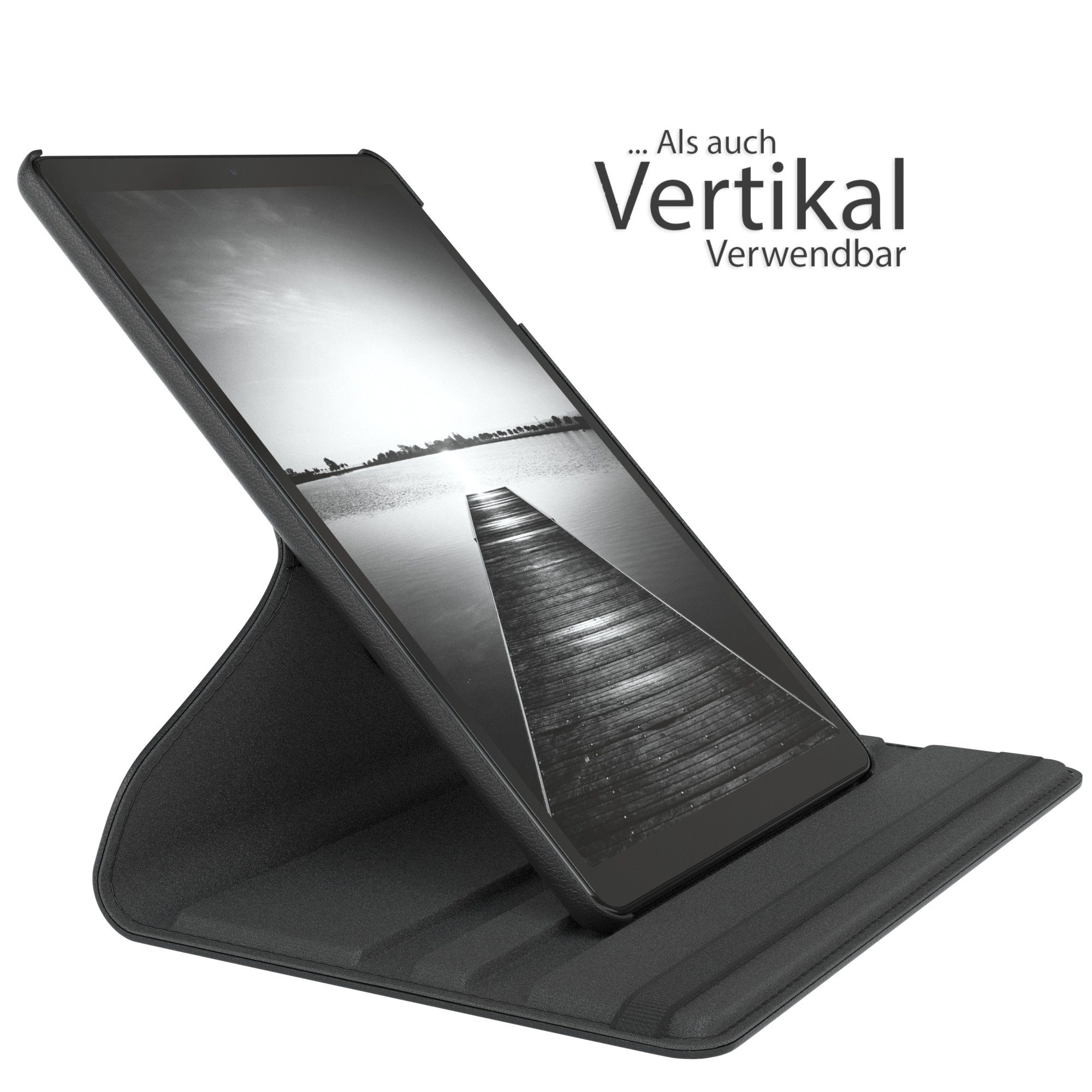 EAZY CASE Tablet-Hülle Rotation Case Samsung Galaxy Tab A 10.1 10,1 Zoll, Hülle 360° drehbar mit Standfunktion Etui Anti-Kratz Tasche Schwarz