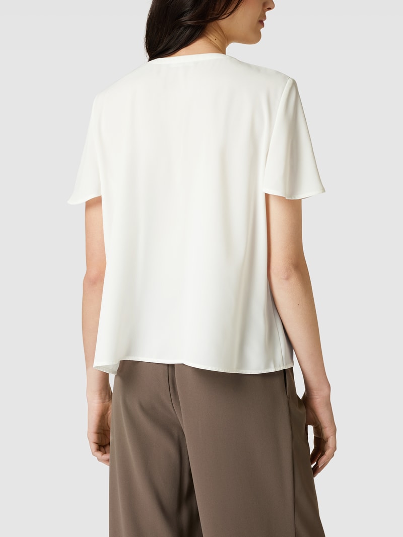 Bluse mit Schlüsselloch-Ausschnitt in offwhite