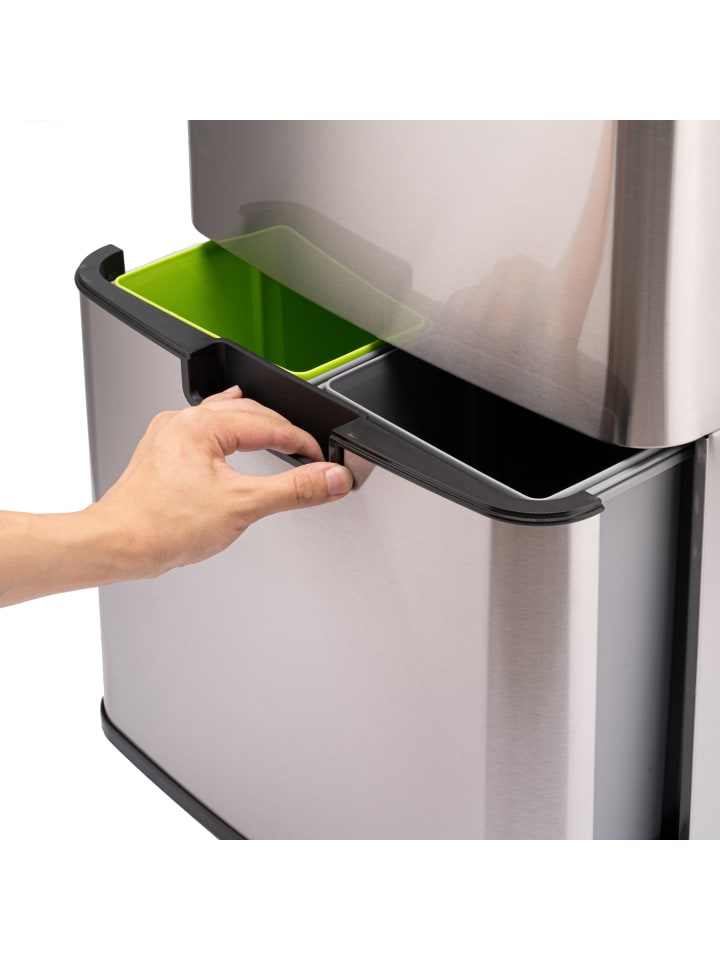 Ribelli Sensor Mülleimer 72 L,  4 Fächer, silber günstig kaufen onesize